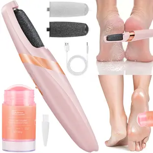 2 in 1 Pedicure Tools Foot Care Kit - Rechargeable Electric Callus Remover and Foot Care Cream - Smooth Pedicure Wand, Anti Cracked Moisturizing Foot Cream -  Remove Dead Skin and Moisturize Dry Skin Cutics Electronic Nail File Cosmetic Manicure Nail Art