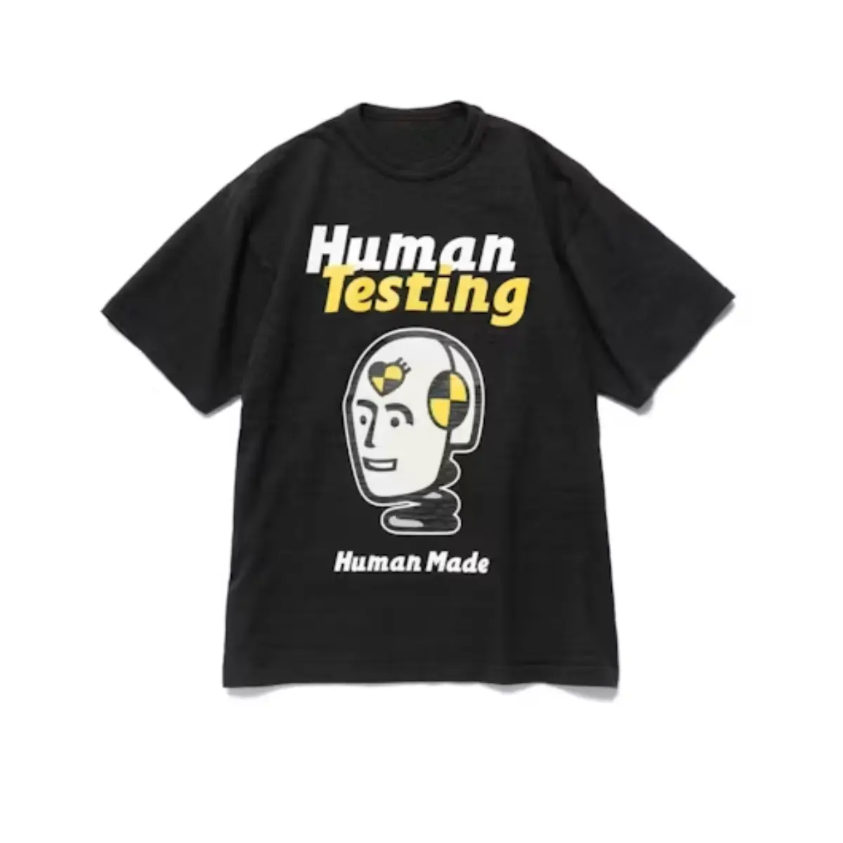 Human Made Crash Test Dummy Graphic T Shirt, Human Testing Retro Tee, Y2K Streetwear Short Sleeve Casual Top