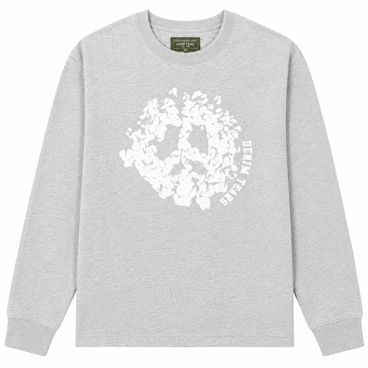(100% Authentic) Denim Tears Peace Wreath Crewneck Grey/White