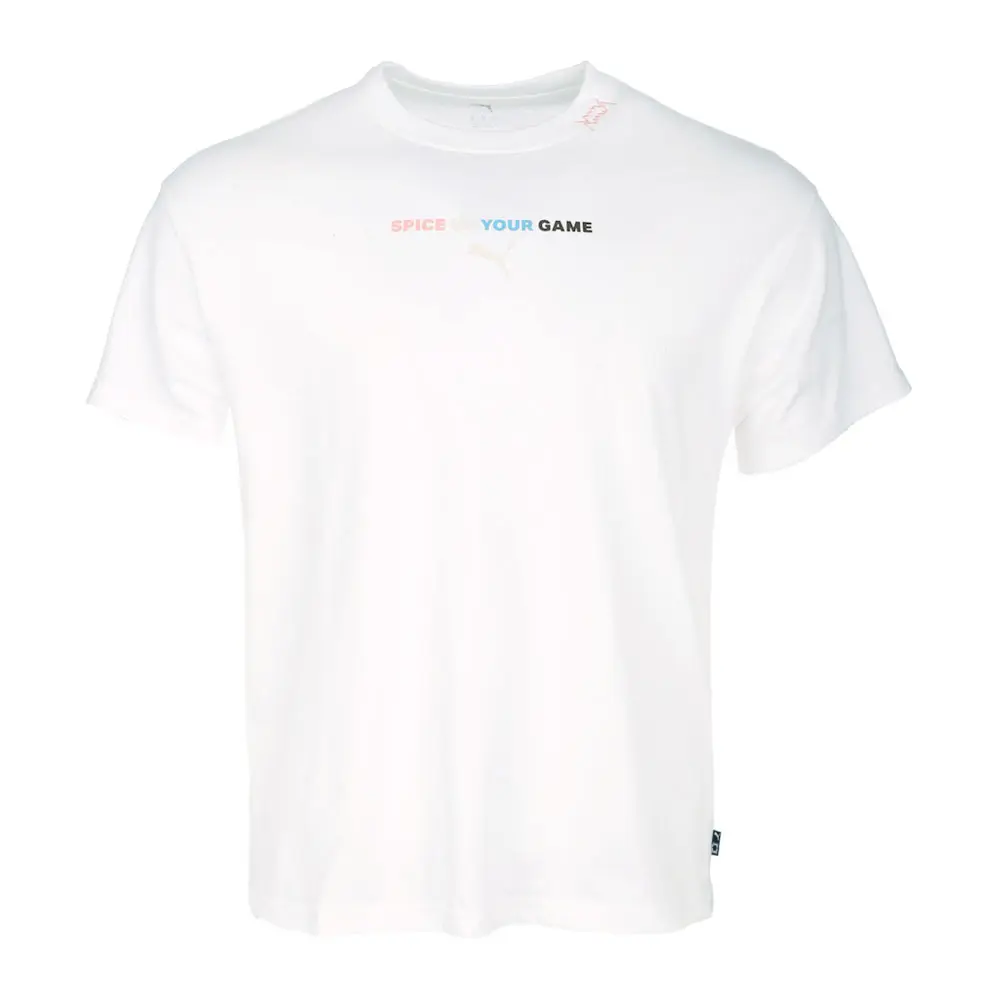PUMA Mens Spicy Dylan Graphic Crew Neck Short Sleeve Casual Tops Casual - White