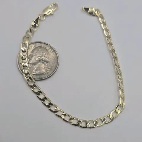 Cuban link bracelet gold-plated 4.5N 7"inches small adults 19cm