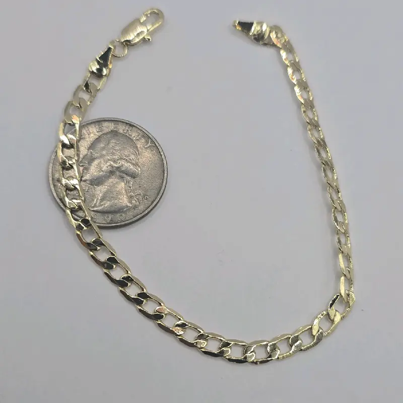 Cuban link bracelet gold-plated 4.5N 7"inches small adults 19cm