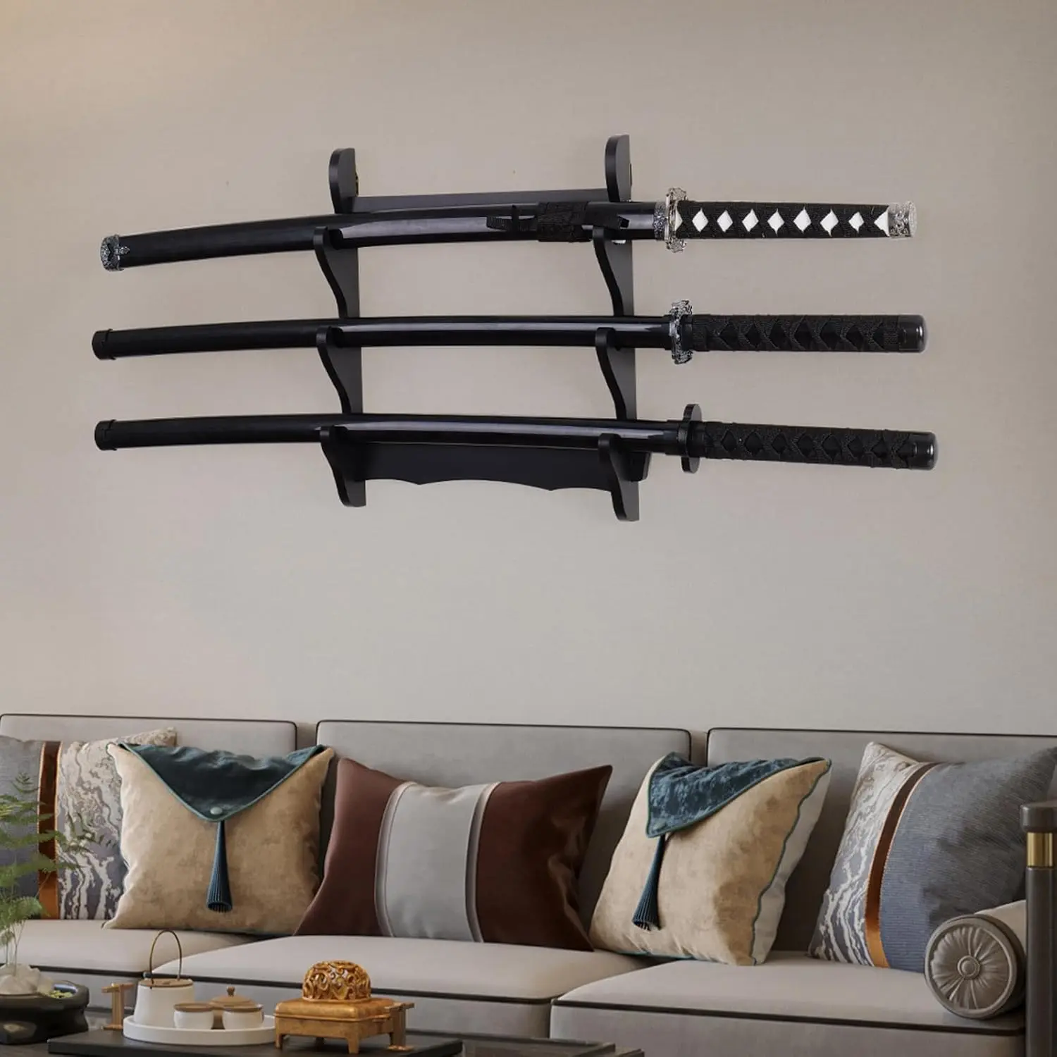 Wall Holder-Sword display wall mount- 3 set -Load capacity of 50 pounds -Sword display wall mount (Swords Not Included)