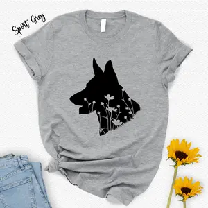 Floral German Shepherd Shirt, Gift For Dog Lovers, Dog Mom Shirt, Fur Mama, Dog Dad Gift Tshirt, Animal Lover Shirt, Summer Pet Shirt