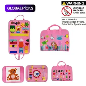 Montessori Educational Activity Board, Preschool Busy Board for Developing Sensory and Motor Skills, Travel Toy and Gift for Kids #GLOBAL PICKS