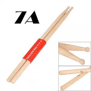 Maple Wood Drumsticks 7A - Pair of Natural Wooden Drumsticks with Durable Construction and Versatile Use