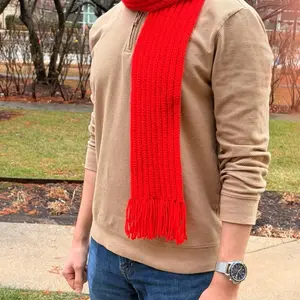 Handmade Crochet Mikasa Red Scarf Inspired by Anime Mikasa Cute Perfect for Winter Gifts