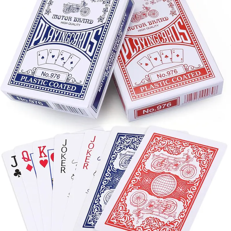 LotFancy Playing Cards, 2 Pack, Decks of Cards, Poker Size Standard Index, for Blackjack, Euchre, Canasta Card Game, Casino Grade Poker Cards, Blue and Red
