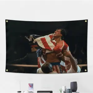 Rocky Flag Tapestry, Rocky Flag Banner Meme Flag Dorm Room Funny Tapestry, Rocky Wall Hanging for Room Decor Lightweight