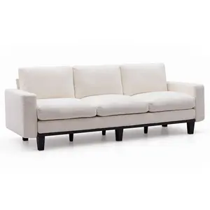 AMERLIFE Modern 3 Seater Sofa with Deep Seat, Fabric Couch for Living Room, Full Metal Support, Pet-Friendly Comfy Sofa, Standard Couch for Bedroom & Apartment