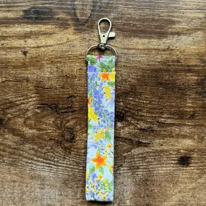 Bright Spring Floral Keychain Wristlet