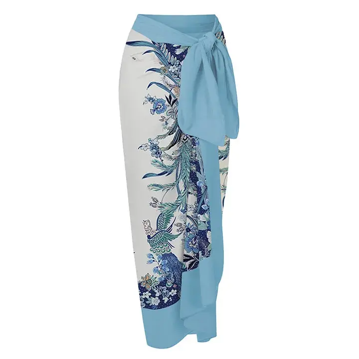 Y172Blue Wrap Skirt A