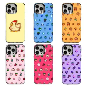 S-Stardew Game V-Valley Fruits Phone Cases For iPhone 17 16 15 14 13 12 11 Promax Pro Air Plus IMD Matte Black Shockproof Cover Protection Gifts For Christmas Halloween Birthday
