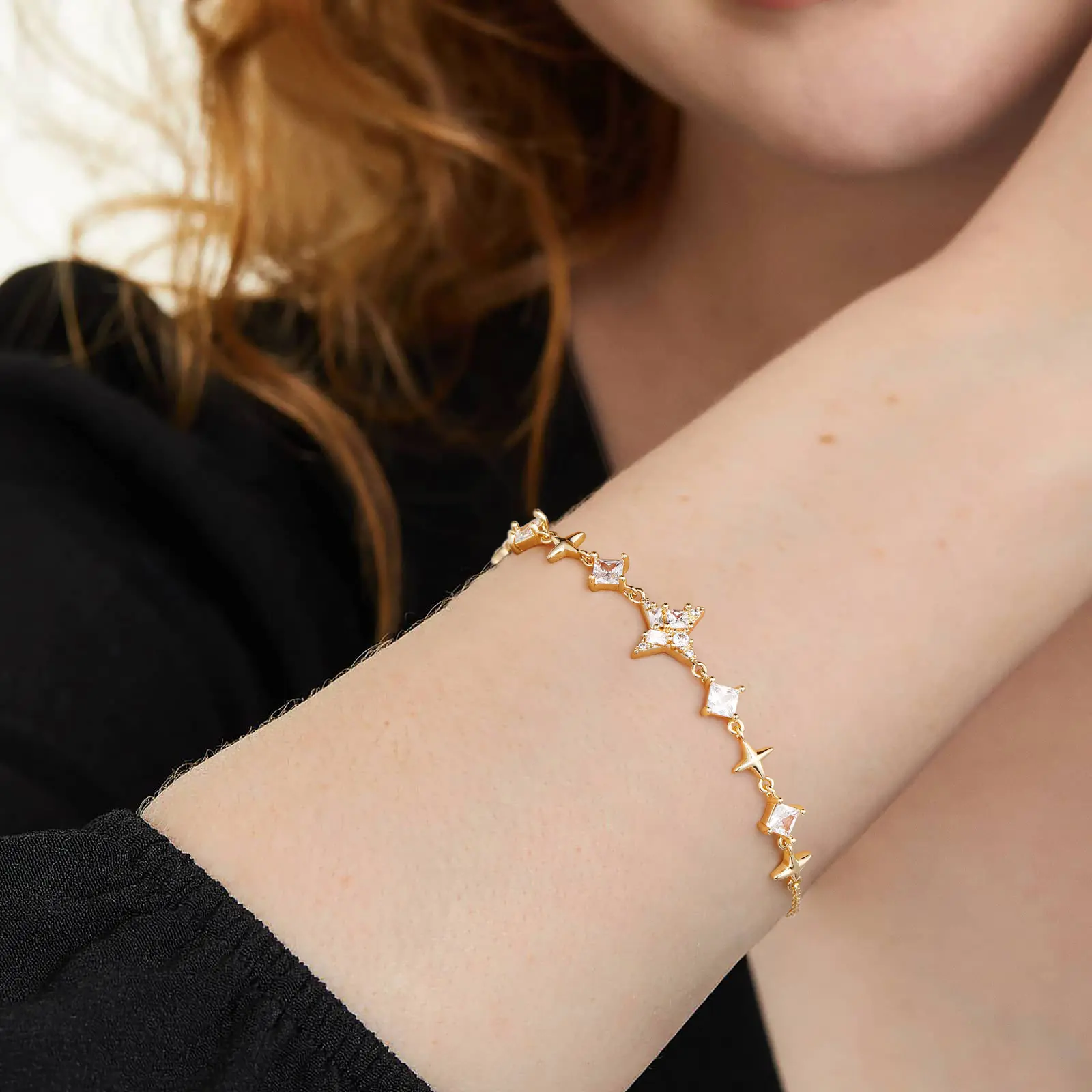 Adjustable Dainty 14k Gold/Silver Plated Bracelets for Women Adjustable Dainty 14k Gold/Silver Plated Bracelets for Women
