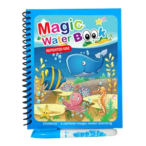 TheSeven Star Magic Water Book, Children's Reusable Water Painting Book with Pen, Coloring Book