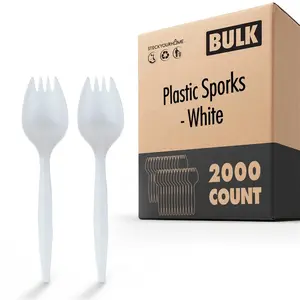 Plastic Sporks - White (2000 Pack)