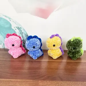 Cute Crochet Dinosaur Keychain, Handmade Crochet Dinosaur, Dinosaur Lover Plushie, Birthday Gift, Table/ Desk Decor