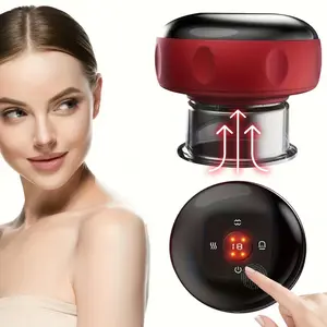 Electric Cupping Set All New Smart Vacuum Machine for Neck Shoulder & Back Massage 12 Modes Red