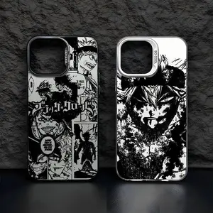 B-Black Clover Asta Fishion Phone Case For IPhone 17 16 15 14 13 12 11 Pro Max Air Multicolor Matte Laser Metallic Aurora Funda Protective Personalized Casing