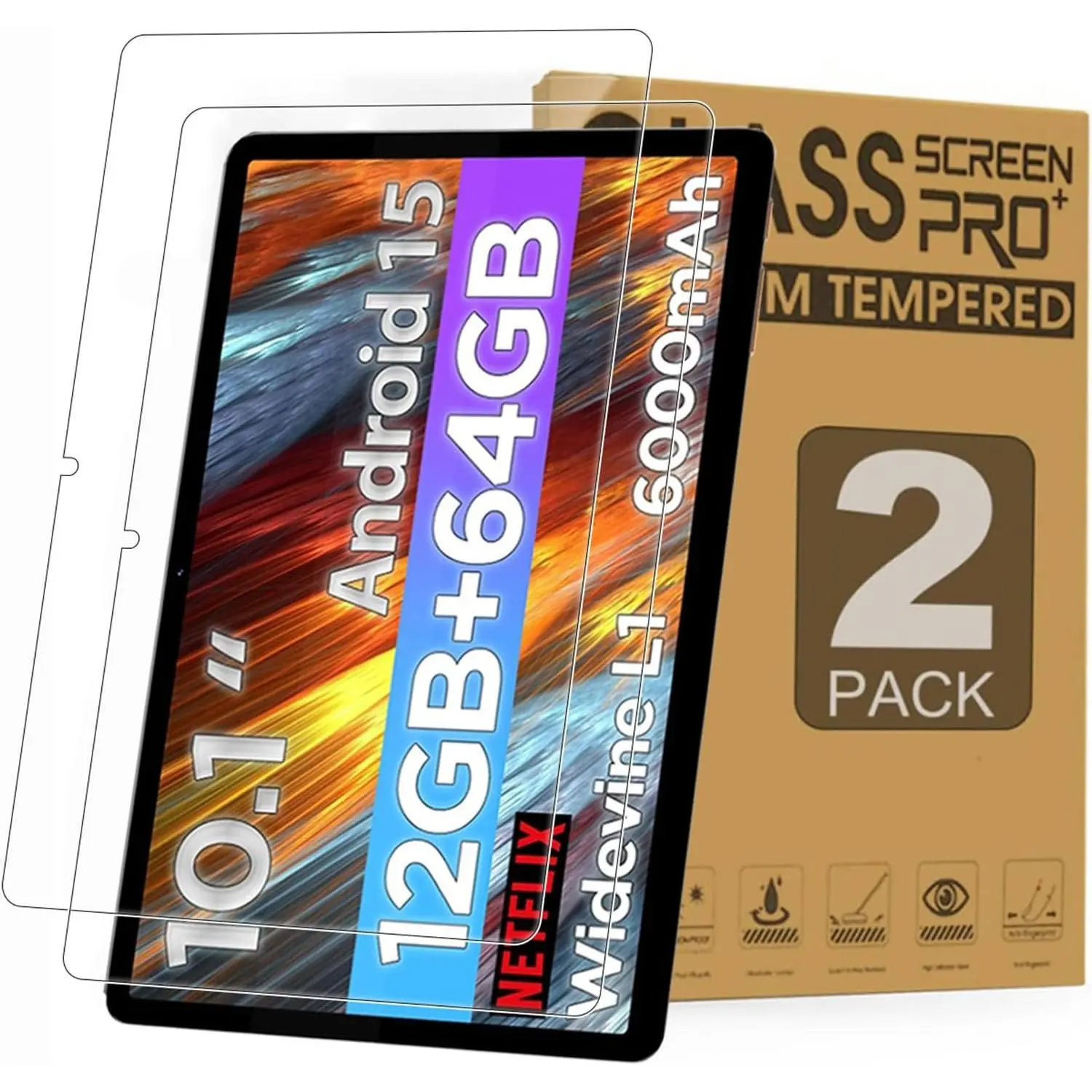 [2 Pack] Tempered Glass Screen Protector for Callsky-Tab Cpad 10 10.1in Tablet - Protection, Anti-Crack, Scratch-Free, Compatible with Callsky-Tab Ctab 10 10.1in Device, Anti Crack Phone Screen Protectors