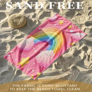 1PC colorful and soft beach towel, lightweight, fast drying, absorbent polyester fiber suitable for summer beach vacations, outdoor leisure activities, picnic mats