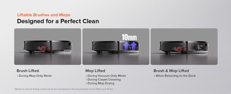 Roborock Qrevo Slim Robot Vacuum and Mop Combo, Advanced Obstacle Recognition, FlexiArm Side Brush & Mop, Auto Mop Washing & Drying, Self-Emptying