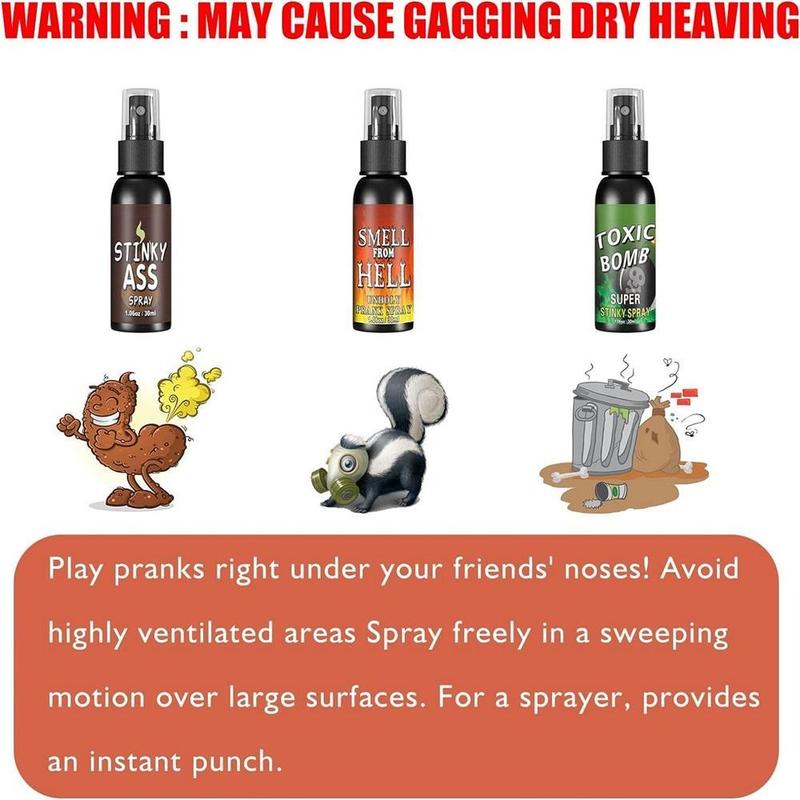 30ml Fart Gag Spray Prank Joke Plastic Stinky Gas Party Supplies Terrible Stinky Fart Spray for Adults Kids Halloween Funny Toys