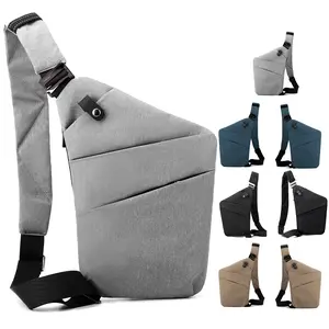 2 PCS Left & Right Shoulder Anti Theft Bag Wander Travel Bag Crossbody Bag with Adjustable Strap Slim Travle Purses for Women & Men