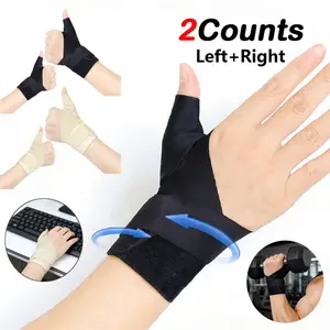 2pcs Adjustable Compression Wrist Brace, Thumb Support, Ideal for Sports, Work, Typing, Sleep, Left and Right Hand