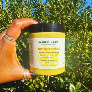 Kojic Acid Turmeric Whipped Body Scrub, Fragrance-Infused Lemon Oil Sugar Formula for Brightening, Moisturizing Skin Care & Body Care Exfoliating