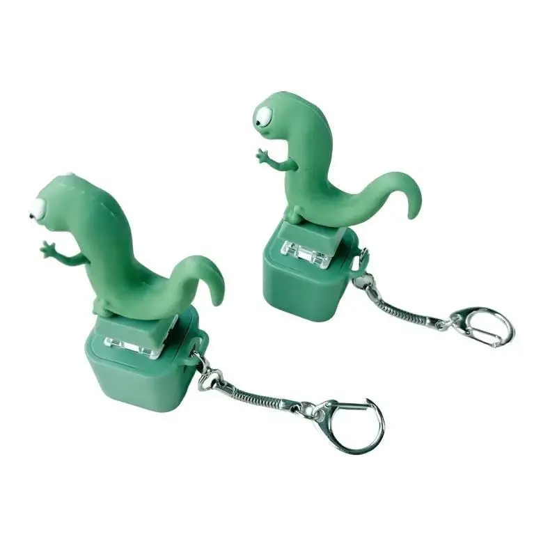 Button Keychain Press to Make a Sound Relieve Stress Fun Gift Halloween Gift Green Design with Keychain Stress Relief Toy