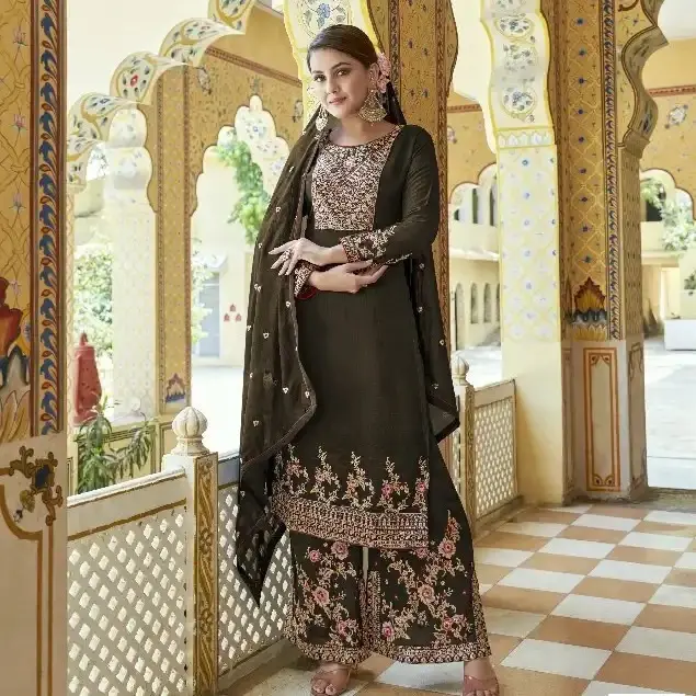 Size 42/44 can wear it with Mehendi green Embroidered Salwar Kameez 3pcs Set size 44 available with Rich Motifs and Matching Dupatta for Festive Wear