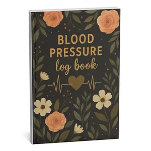 Blood Pressure Log Book 6x9 Hardcover: Boho Floral Design