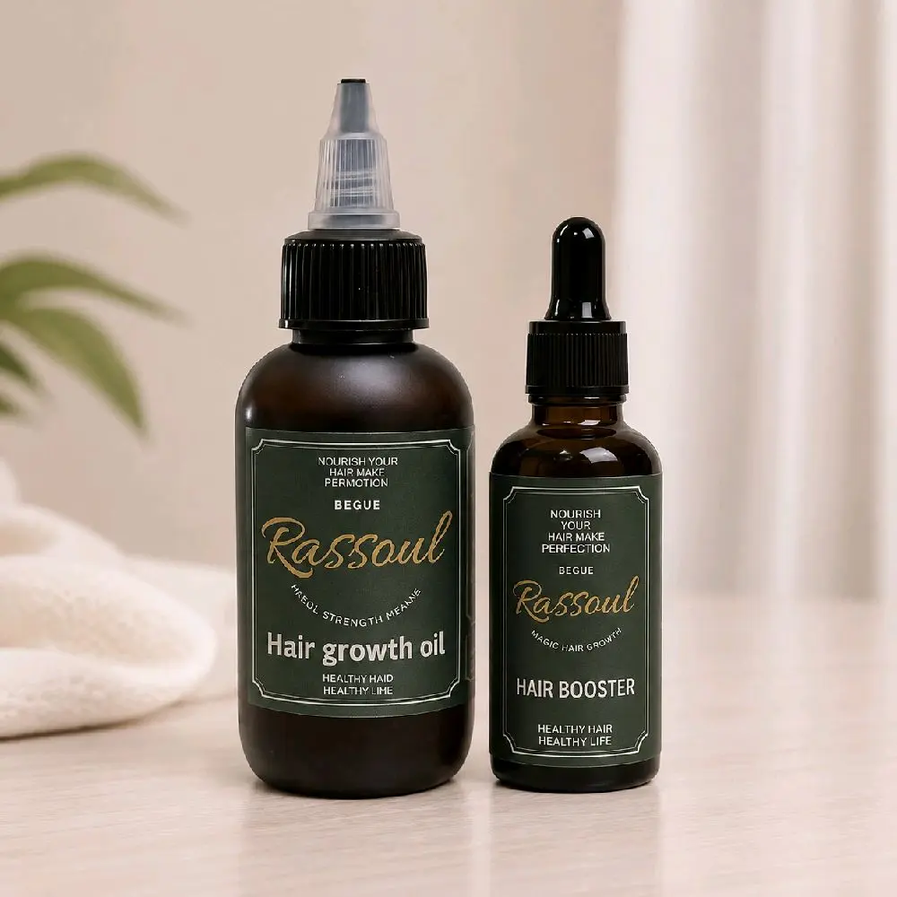 RASSOUL Extra Strength Hair Growth Oil - Daily Scalp Care Treatment with Organic Jojoba & Extra Virgin Olive Oil for Shiny Hair, Fragrance Free, 2oz, Gentle, Lightweight, Mini, Glossy Hair