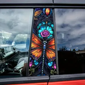 Butterfly & Flower Pattern Car Sticker, Self-adhesive Car Decal, Car Exterior Decoration Accessories for Car, Wall & Window, Sticker For Cars, Sticker Decals