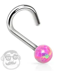 20G - 18G Pink Opalite Nose Screw Ring