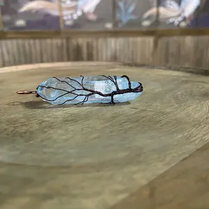 Wire Wrapped Quartz Energized by the full moon in Virgo on Feb 24th 2024.