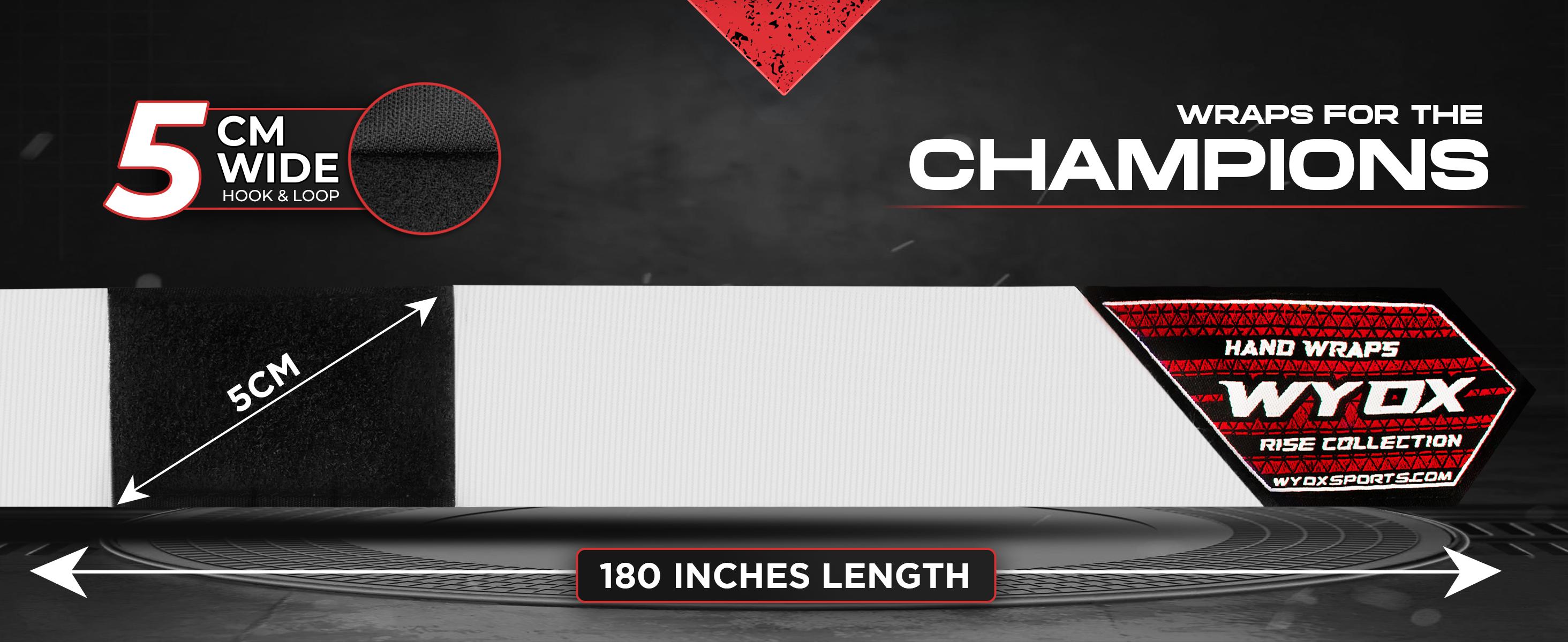 WYOX Mexican Hand Wraps, Elasticated Thumb Loop Bandages Mexican Style Under Mitts Wrist Wrap Protection Muay Thai MMA Kickboxing Martial Arts Punching Bag Training Men Women