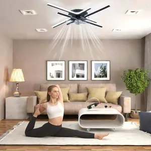 Modern Acrylic Branch Style Ceiling Fan with LED Light, 7 Blades Quiet 15W Motor, Energy Efficient Easy Install Luxury Home Decor for Bedroom Living Room