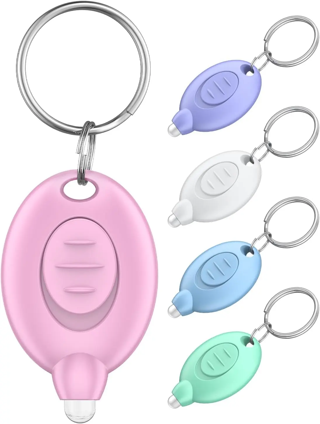 5 Pack LED Keychain Flashlight, 12 Lumen Mini Flashlight Keychain, Portable Mini Flashlights Bulk, Tiny Keychain Light for Outdoor, Work, Camping & Hiking, 5 Color Shells