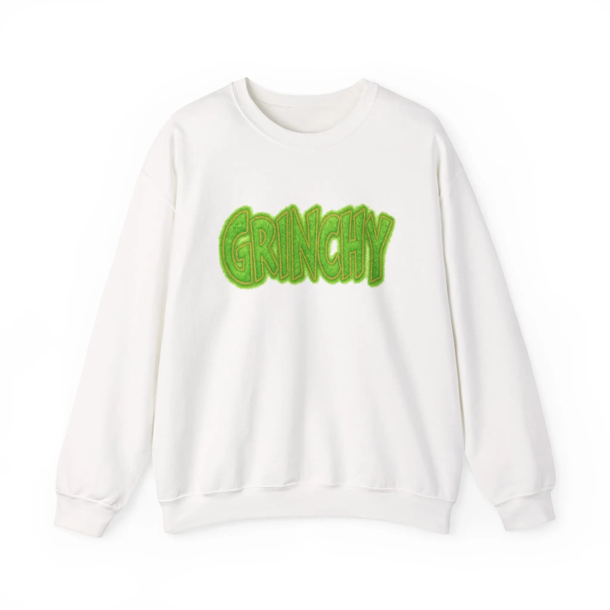 Faux Fur Grinchy  Crewneck Sweatshirt | Holiday Christmas Sweater