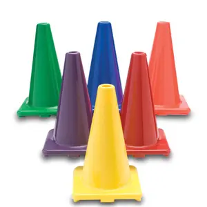 212 MAIN 12-Inch PVC Game Cones, Set of 6 with Weighted Bases, Sports Markers for American Football & Ball Sports