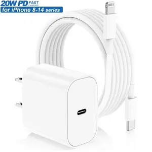 iPhone 14 13 12 Smartphone Charger Fast Charging 20W PD USB C Wall Charger with 6FT Fast Charging Cable Compatible iPhone 14/13/12/11/Pro/Pro Max/Mini/Xs Max/XR/X, iPad