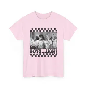Boys... Ugh! graphic T-Shirt | Retro Checkerboard Black & White