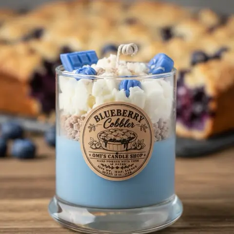 Blueberry Cobbler Scented Candle - Non-Toxic Wax, Cotton Wick, Cozy Fragrance, Long-Lasting Sweet Inviting Aroma, Home Decor Ornament, Perfect Gift for Room Scenting