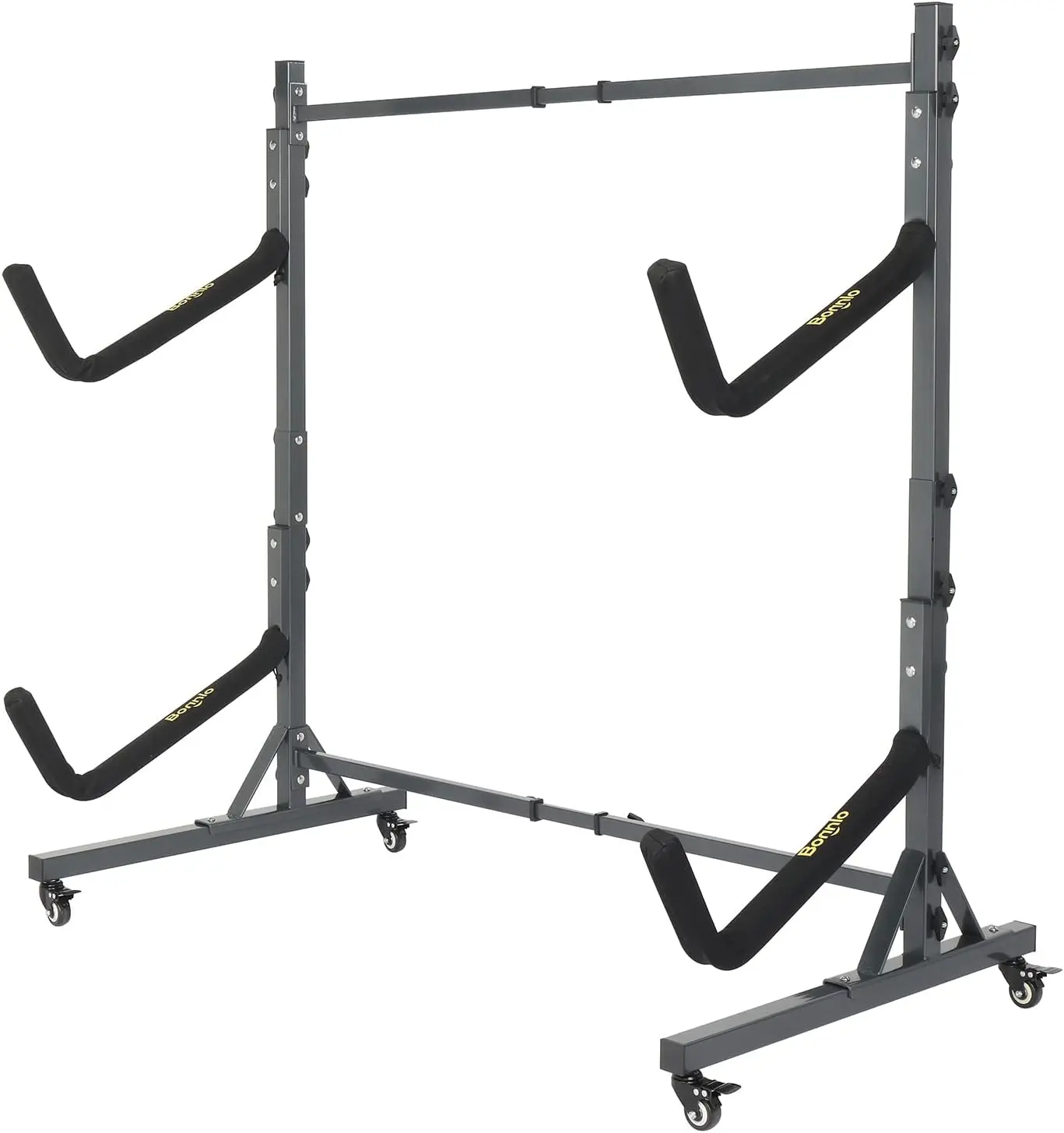 VINGLI Heavy-Duty Freestanding Kayak Storage Rack, Indoor/Outdoor Boating Holder with Lockable Wheels and Adjustable Arms for Kayaks, Canoes & SUPs, Garage, Shed, Multiple Capacities, Customizable Fit, Adjustable Width, Indoor Kayak Storage