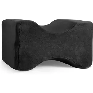 Wedge Knee Pillow for Side Sleepers, Leg Pillows for Spine Alignment, Back Pain, Pregnancy - Pain Relief for Sciatica, Hip, Joint, Surgery (Black)