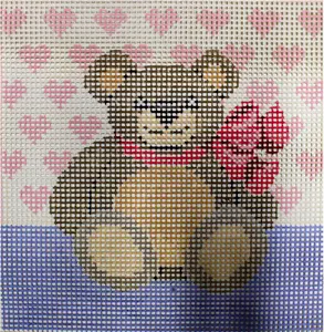Fleur De Paris Teddy Bear with Heart Background Beginners Kit - 10 mesh