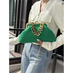 Women's Chain Strap Quilted Crossbody Bag, Fashionable Solid Color Shoulder Bag for Daily Used, Casual Trendy Versatile High-quality Daily Commuting Bag