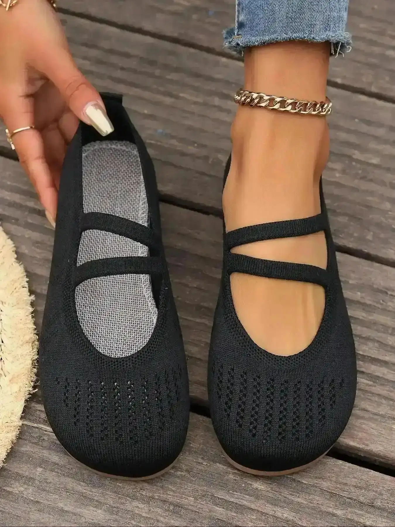 Women's Solid Slip-On Ballet Flats - Daily, Comfy, Airy Sole Light Daily Wear Footwear, Travel, Stretch, Stable, Multi Purpose, Flexible, Round, Durable, Soft, Trendy Modern Comfort Shoes Trendy Must Have Pair